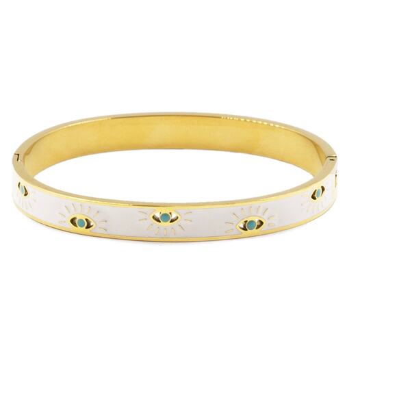 Kinsley Armelle Jewelry - RETAIL $55 Kinsley Armelle Delmira Collection Evil Eye Cuff Bracelet*NEW